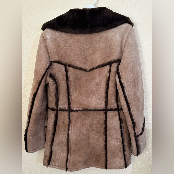 Matterhorn Napa CA 70s VTG Real Shearling Fur Mens Western Sheepskin Barn Coat - Picture 10 of 16